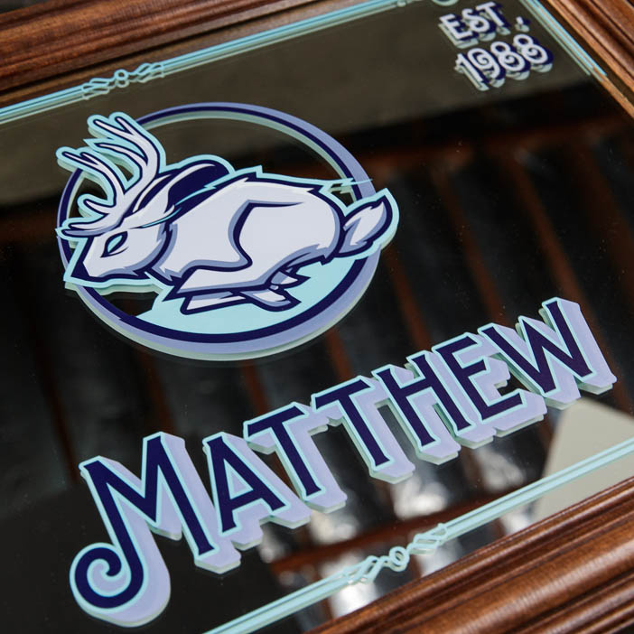 Personalized Mirror Bar Sign - Slate Grey