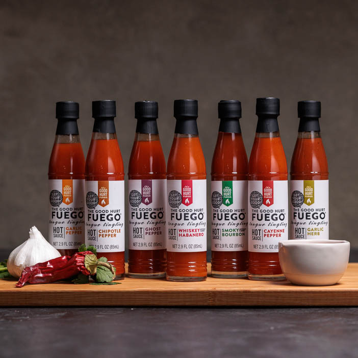 The Good Hurt Fuego Hot Sauce Gift Set, Pack of 7