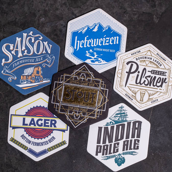 6 Styles of Beer Coasters