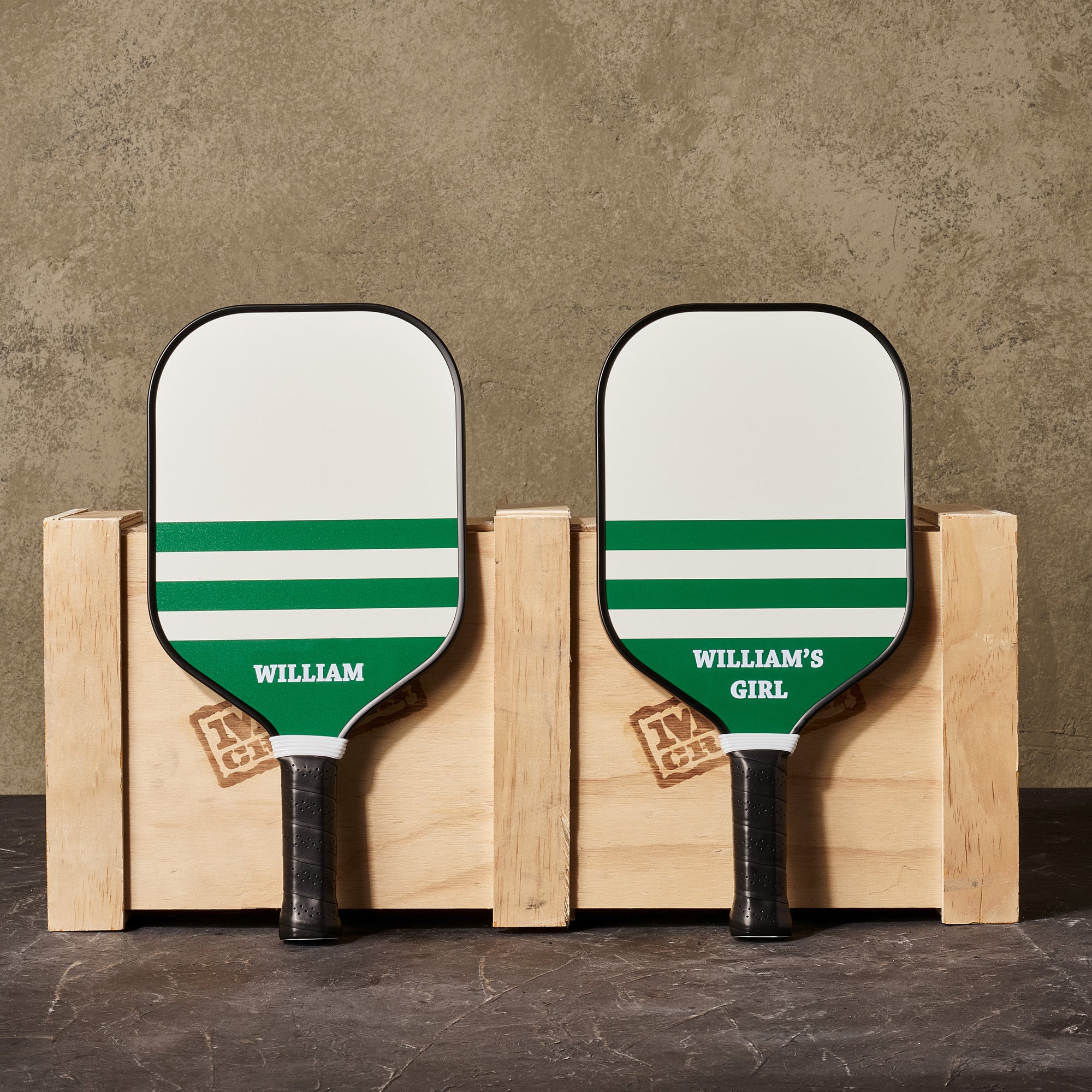 2 Personalized Wooden Pickleball Paddles